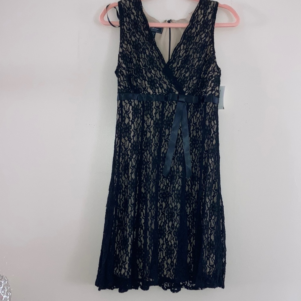 Dress Barn black lace dress. New with tags. Size 10 P